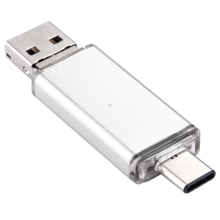 32GB 3 in 1 USB-C / Type-C + USB 2.0 + OTG Flash Disk, For Type-C Smartphones & PC Computer (Silver)