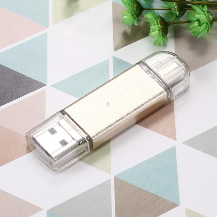 64GB 3 in 1 USB-C / Type-C + USB 2.0 + OTG Flash Disk, For Type-C Smartphones & PC Computer (Gold)