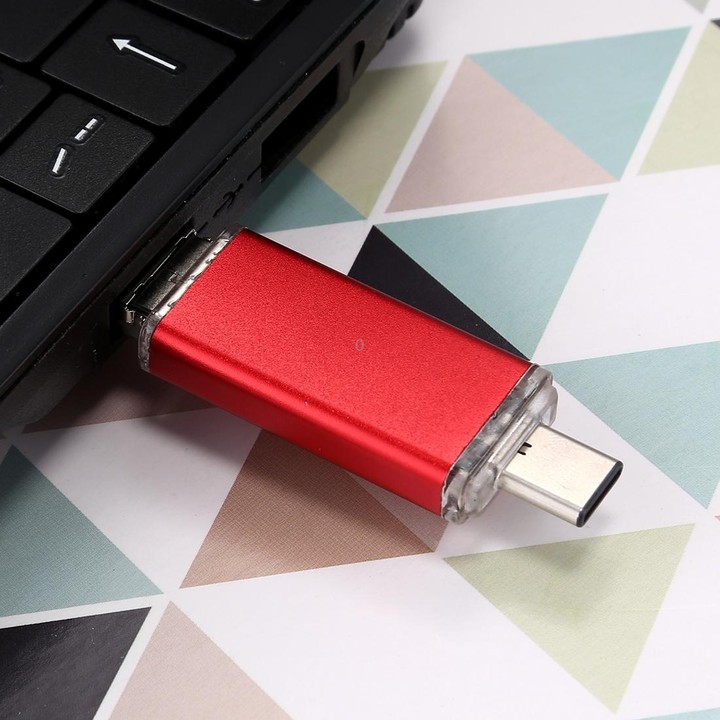 64GB 3 in 1 USB-C / Type-C + USB 2.0 + OTG Flash Disk, For Type-C Smartphones & PC Computer (Red)