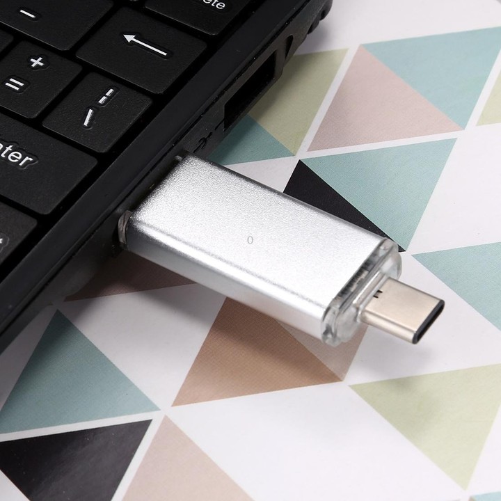 64GB 3 in 1 USB-C / Type-C + USB 2.0 + OTG Flash Disk, For Type-C Smartphones & PC Computer (Silver)