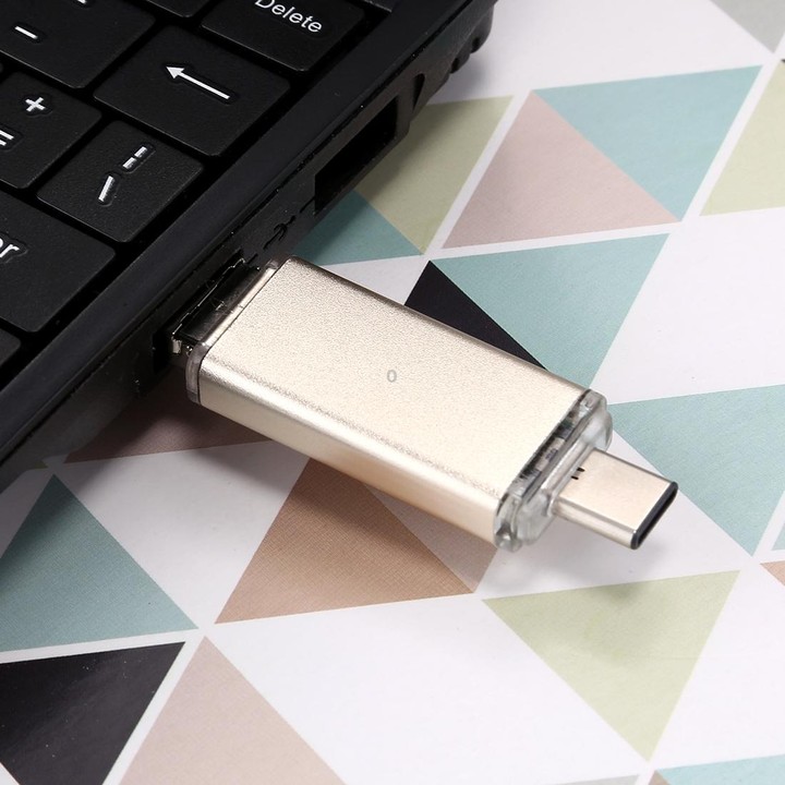 128GB 3 in 1 USB-C / Type-C + USB 2.0 + OTG Flash Disk, For Type-C Smartphones & PC Computer(Gold)