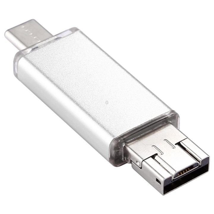 128GB 3 in 1 USB-C / Type-C + USB 2.0 + OTG Flash Disk, For Type-C Smartphones & PC Computer(Silver)
