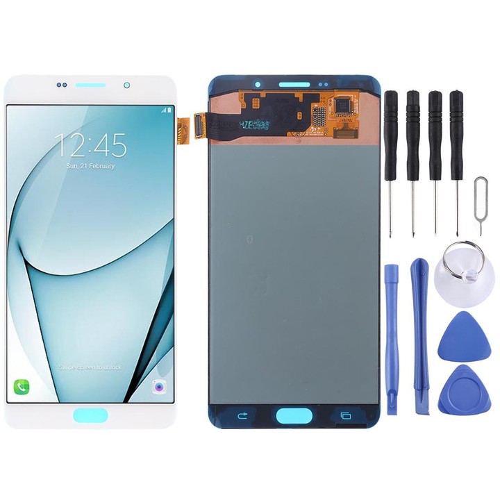 Original Super AMOLED LCD Screen for Galaxy A9 Pro (2016) / A910F Digitizer Full Assembly (White)