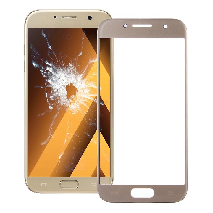 For Galaxy A5 (2017) / A520 Front Screen Outer Glass Lens (Gold)