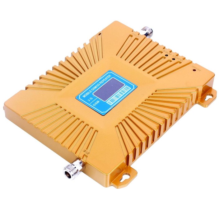 GSM900 / WCDMA2100 Mini Mobile Phone LCD Signal Repeater with Logarithm Periodic Antenna(Gold)