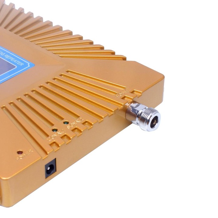 GSM900 / WCDMA2100 Mini Mobile Phone LCD Signal Repeater with Logarithm Periodic Antenna(Gold)