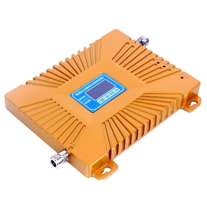 GSM900 / DCS1800MHz Mini Mobile Phone LCD Signal Repeater with Sucker Antenna(Gold)