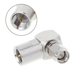 Both SMA Male to FME RF Plug Right Angle Connector Folded Adapter for Coaxial Cable