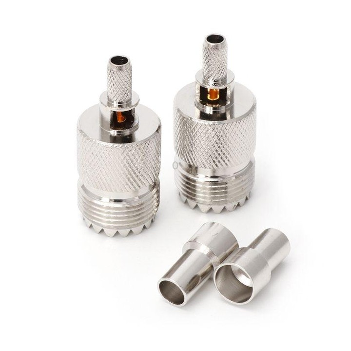 10 Sets UHF Female Jack Crimped RF Connector Coaxial Adapter for 5mm RG58 RG142 / 3D-FB Cable