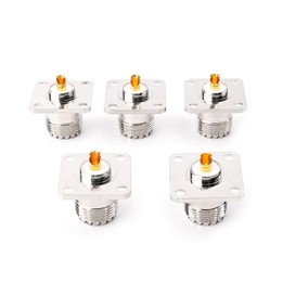 5 PCS UHF SO239 Female Flange Panel Chassis Cover Mount Adapter