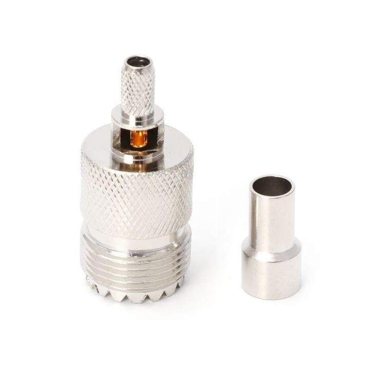 10 PCS UHF Female Jack SO239 Crimped RF Connector Coaxial Adapter for 2.5mm RG316 / RG179 and 2.85mm RG174 LMR100