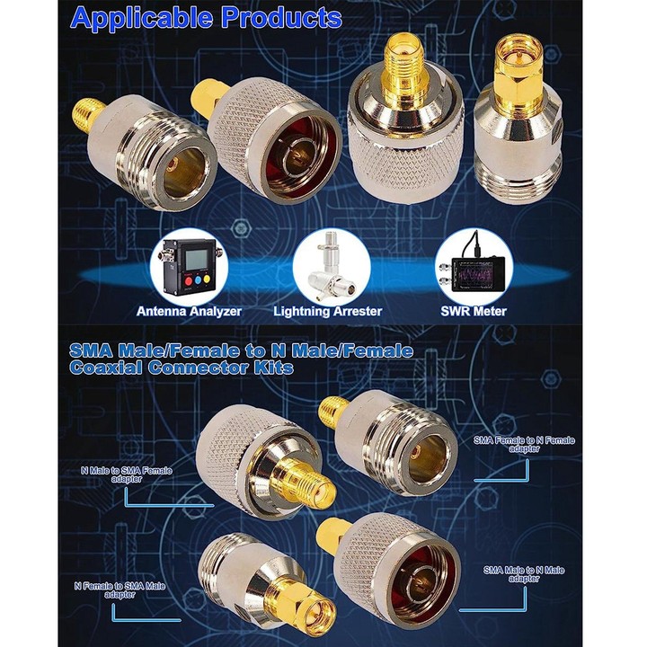 4 in 1 SMA To N RF Coaxial Connector Adapter