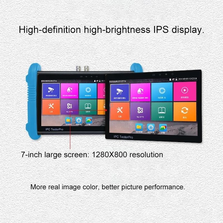 IPC9800Plus+ 4K H.265 Network Coaxial Engineering Video Surveillance Tester with 7 inch IPS Display, US Plug