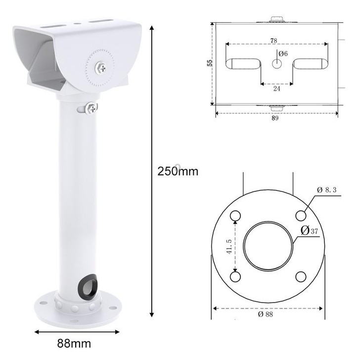 805 Aluminum Alloy 25cm Universal Camera Monitoring Bracket Support Wall Mounted Bracket for Video Camera