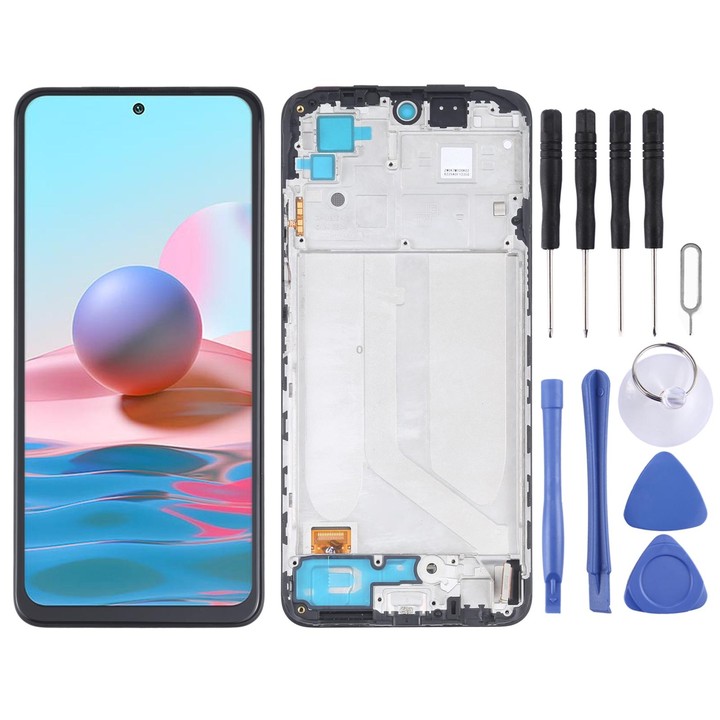 OLED Material LCD Screen and Digitizer Full Assembly With Frame for Xiaomi Redmi Note 10 4G / Redmi Note 10s 4G / Redmi Note 11