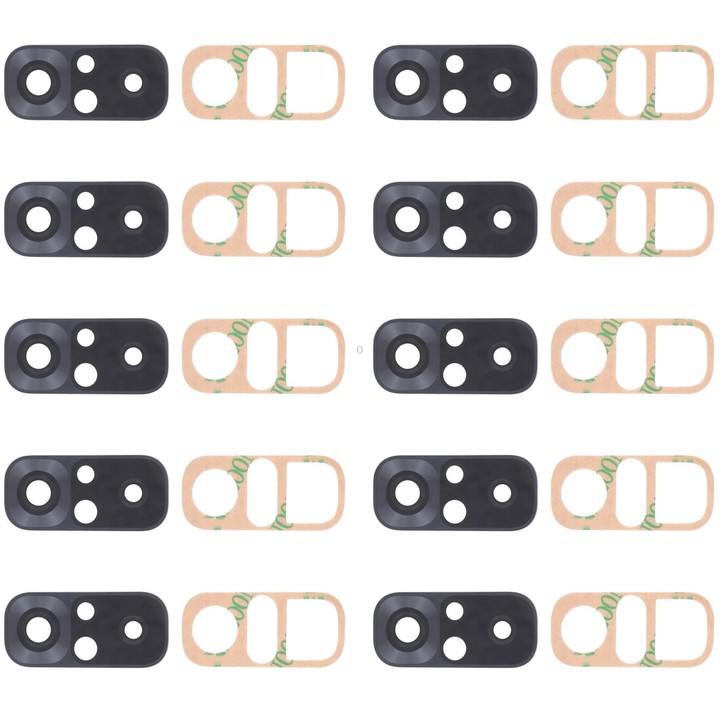 10 PCS Back Camera Lens for Xiaomi Redmi Note 10S M2101K7BG M2101K7BI M2101K7BNY(Black)