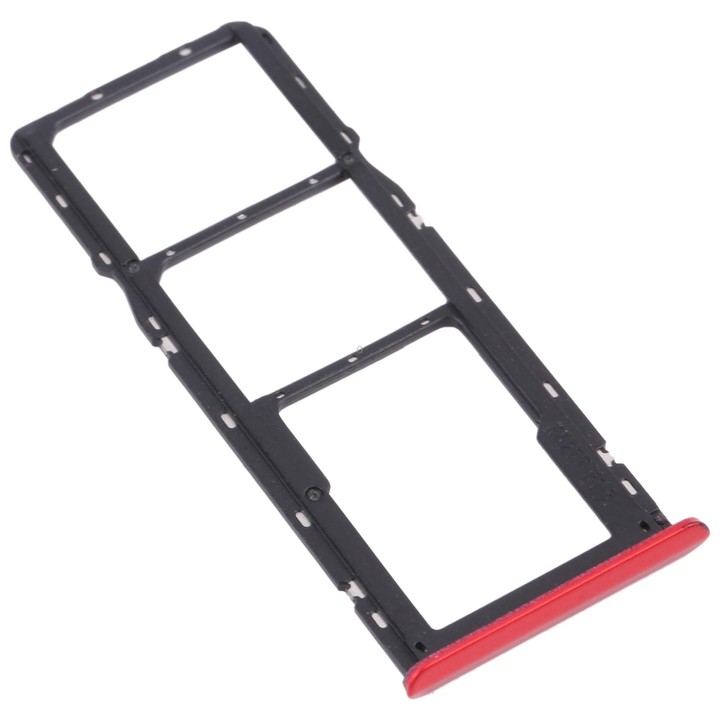 For OPPO Realme C3 RMX2027, RMX2020, RMX2021 SIM Card Tray + SIM Card Tray + Micro SD Card Tray (Red)