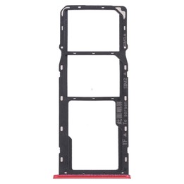For OPPO Realme C3 RMX2027, RMX2020, RMX2021 SIM Card Tray + SIM Card Tray + Micro SD Card Tray (Red)