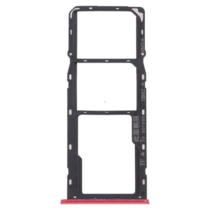 For OPPO Realme C3 RMX2027, RMX2020, RMX2021 SIM Card Tray + SIM Card Tray + Micro SD Card Tray (Red)