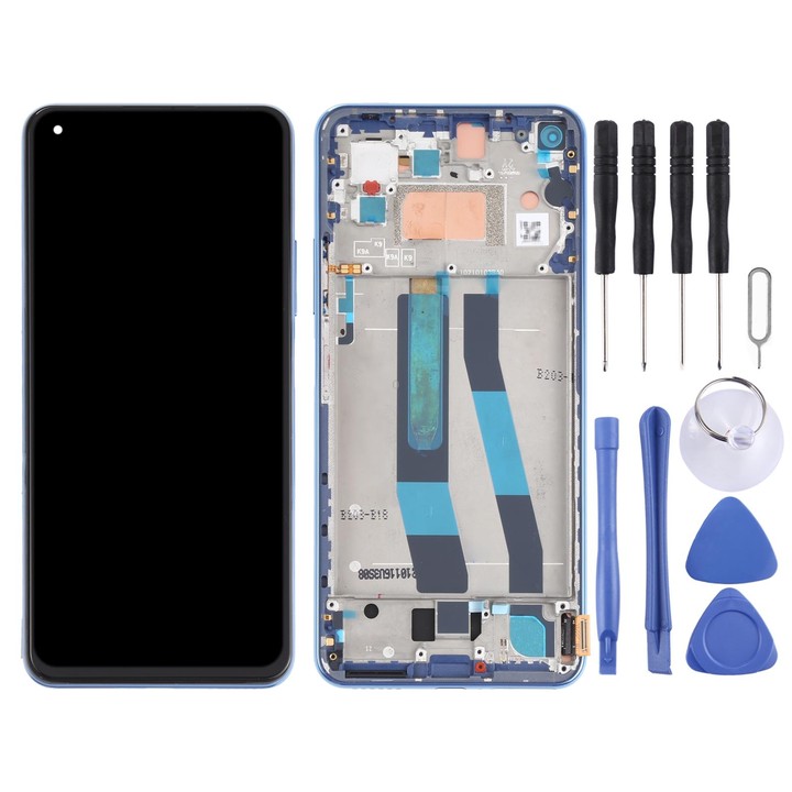 Original LCD Screen for Xiaomi Mi 11 Lite 4G/11 Lite 5G NE M2101K9AG M2101K9AIDigitizer Full Assembly with Frame (Blue)