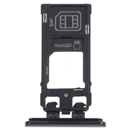SIM Card Tray + SIM Card Tray / Micro SD Card Tray for Sony Xperia 5 (Black)