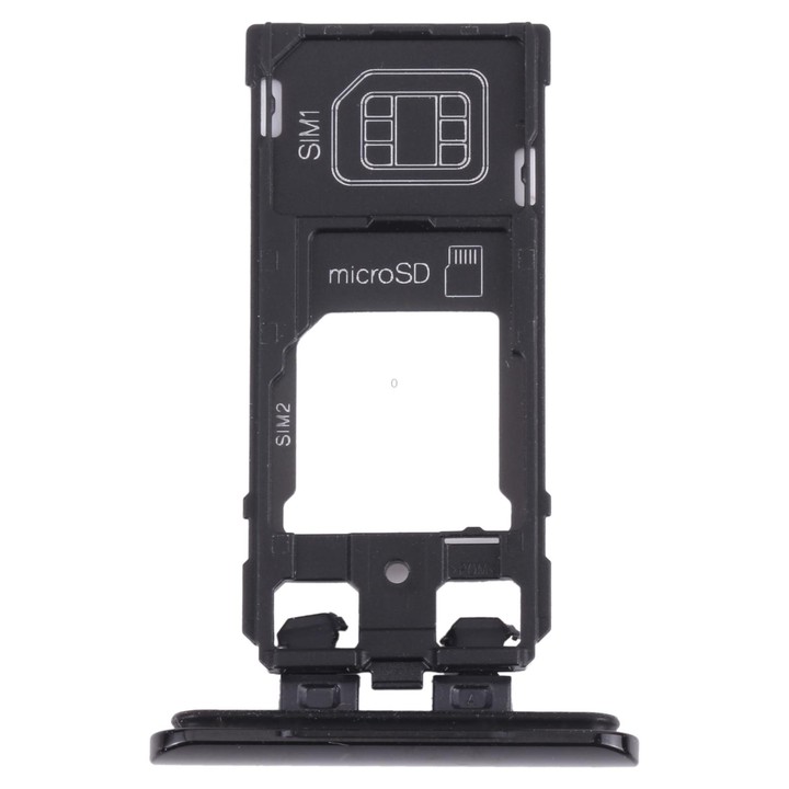 SIM Card Tray + SIM Card Tray / Micro SD Card Tray for Sony Xperia 5 (Black)