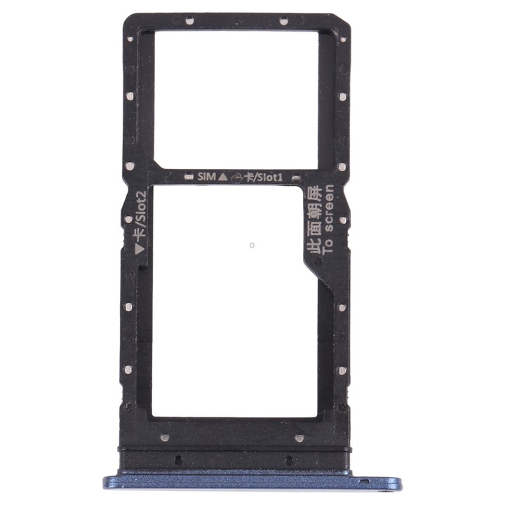SIM Card Tray + SIM Card Tray / Micro SD Card Tray for Honor play 5T (Blue)