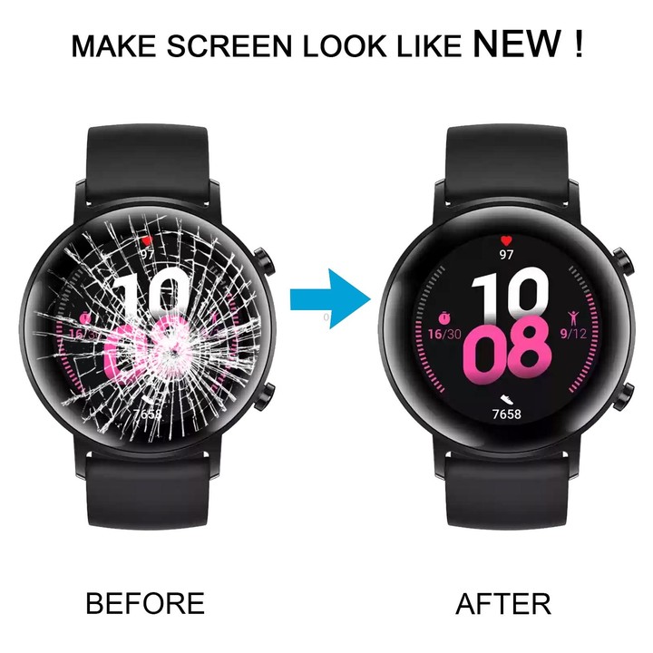 Original LCD Screen and Digitizer Full Assembly With Frame for Huawei Watch GT 2 42mm(Gold)