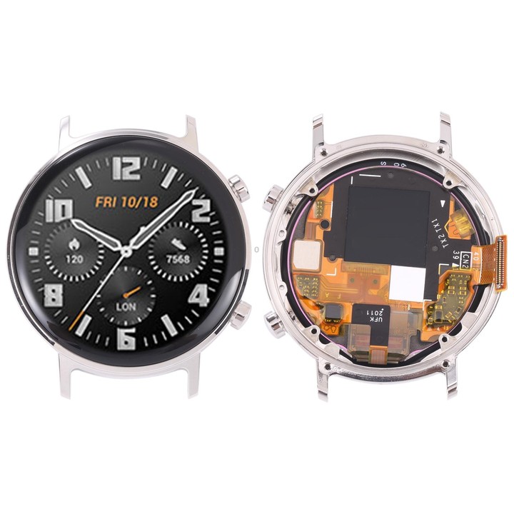 Original LCD Screen and Digitizer Full Assembly With Frame for Huawei Watch GT 2 42mm(Silver)