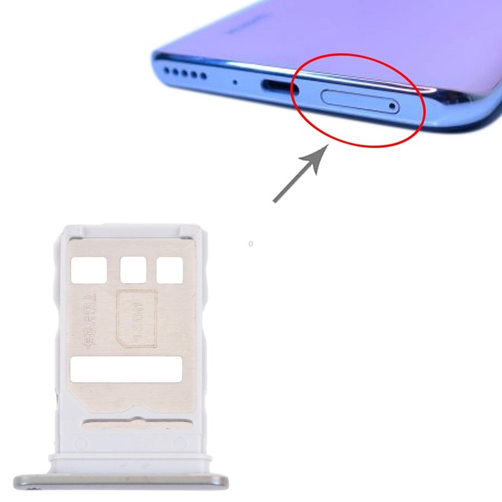 SIM Card Tray + SIM/NM Card Tray for Huawei Y9a (Grey)