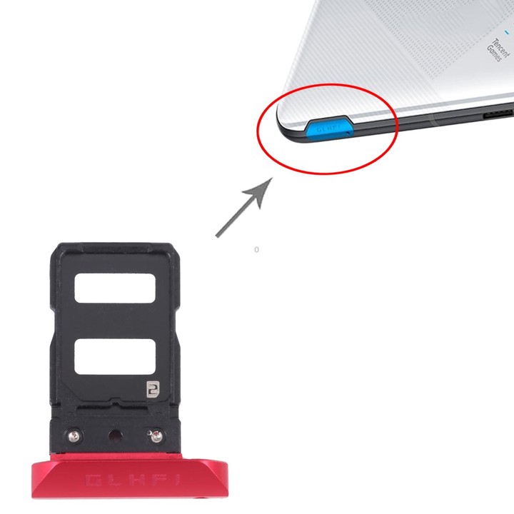 SIM Card Tray + SIM Card Tray for Asus ROG Phone 5 ZS673KS (Red)