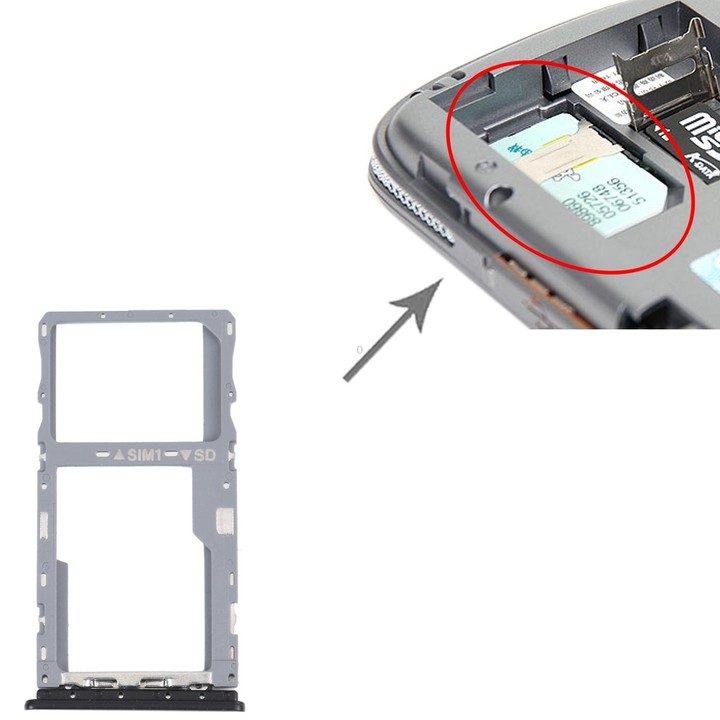 SIM Card Tray + Micro SD Card Tray for T-Mobile Revvl 4+ 5062 506W 5062Z(Black)