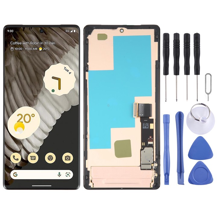 For Google Pixel 7 Pro GV4BC GE2AE Original AMOLED LCD Screen Digitizer Full Assembly with Frame (Black)