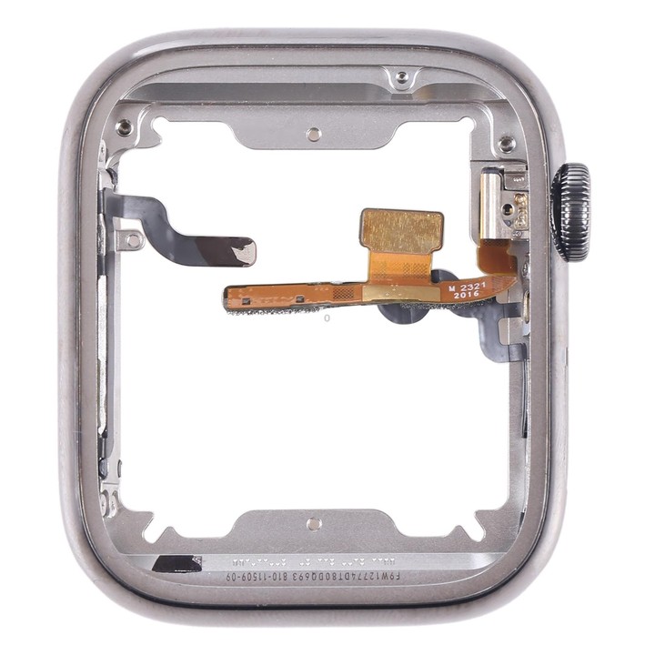 For Apple Watch Series 7 45mm Stainless Steel Middle Frame Bezel Plate with Loudspeaker / Power / Rotating Shaft Flex Cable