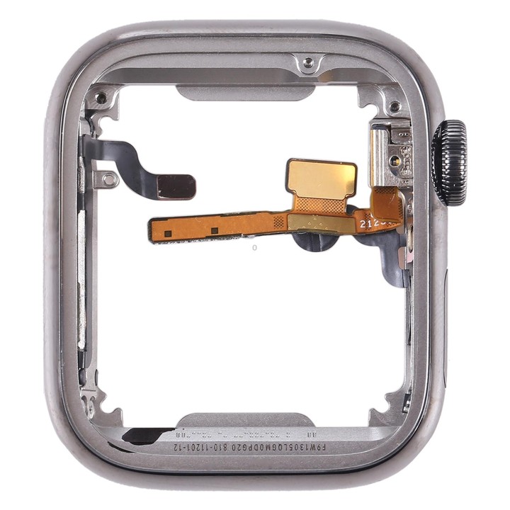 For Apple Watch Series 7 41mm Stainless Steel Middle Frame Bezel Plate with Loudspeaker / Power / Rotating Shaft Flex Cable