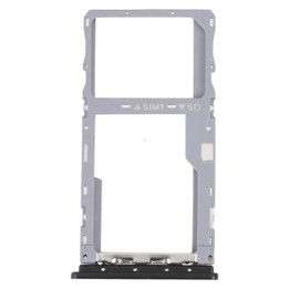 For TCL 20E Original SIM Card Tray + Micro SD Card Tray (Black)