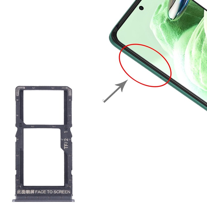 For Xiaomi Redmi Note 12 5G SIM Card Tray + SIM / Micro SD Card Tray (Black)