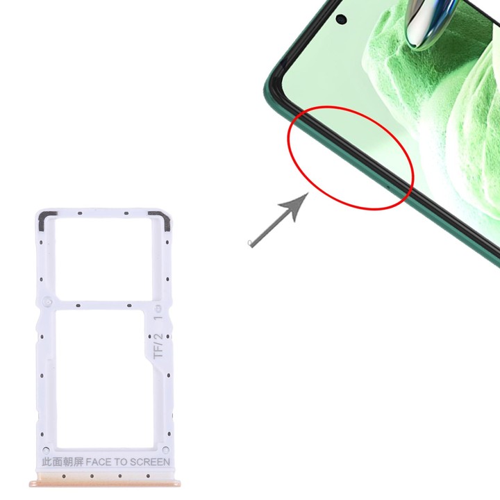 For Xiaomi Redmi Note 12 5G SIM Card Tray + SIM / Micro SD Card Tray (Pink)