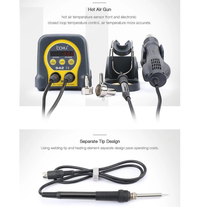 BAKU ba-942 Led BGA SMD Hot Air Rework Soldering Station, EU Plug