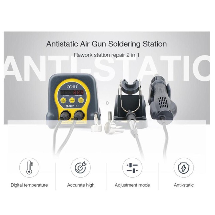 BAKU ba-942 Led BGA SMD Hot Air Rework Soldering Station, EU Plug