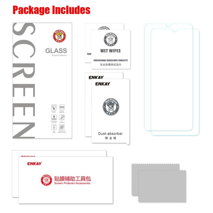2 PCS ENKAY Hat-Prince 0.26mm 2.5D 9H Tempered Glass Protective Film for Samsung Galaxy A70