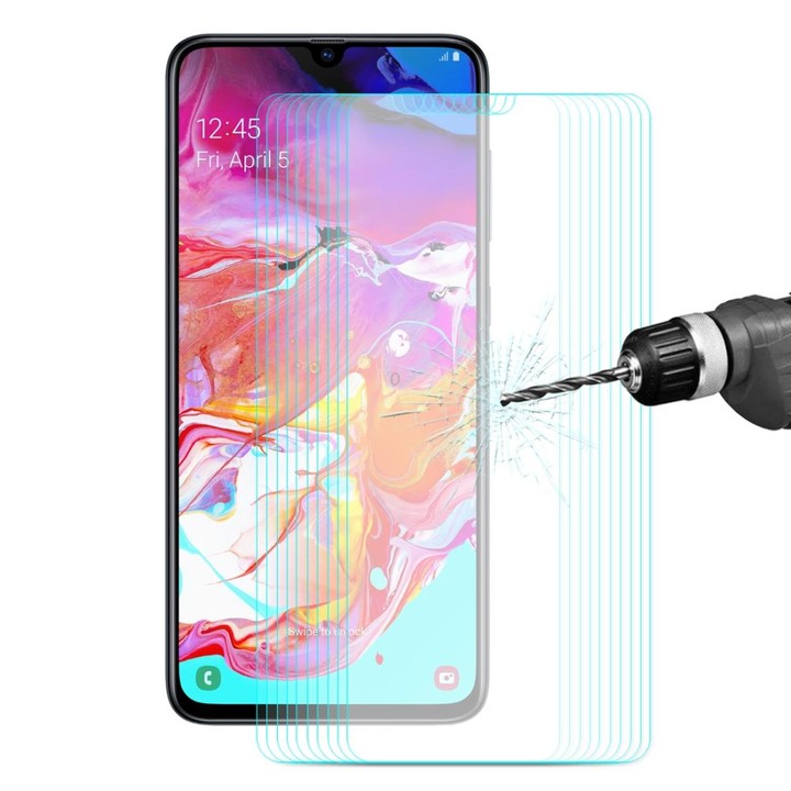 10 PCS ENKAY Hat-prince 0.26mm 9H 2.5D Curved Edge Tempered Glass Film for Galaxy A70
