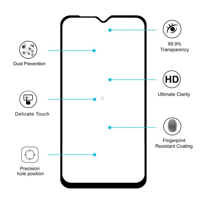 2 PCS ENKAY Hat-prince Full Glue 0.26mm 9H 2.5D Tempered Glass Film for Galaxy A10