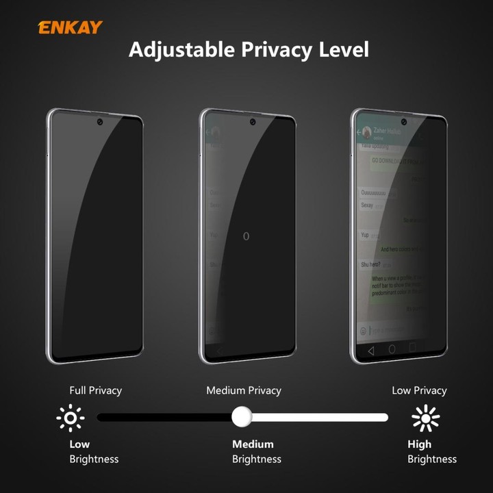 For Samsung Galaxy A71 ENKAY Hat-Prince 0.26mm 9H 6D Privacy Anti-spy Full Screen Tempered Glass Film