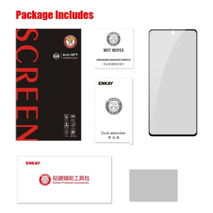 For Samsung Galaxy A71 ENKAY Hat-Prince 0.26mm 9H 6D Privacy Anti-spy Full Screen Tempered Glass Film