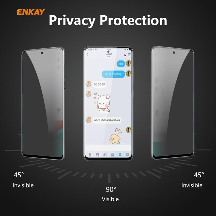 For Samsung Galaxy A51 ENKAY Hat-Prince 0.26mm 9H 6D Privacy Anti-spy Full Screen Tempered Glass Film