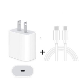 2 in 1 Single USB-C / Type-C Port Travel Charger + 3A PD 3.0 USB-C / Type-C to USB-C / Type-C Fast Charge Data Cable Set, Cable