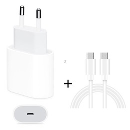 2 in 1 Single USB-C / Type-C Port Travel Charger + 3A PD 3.0 USB-C / Type-C to USB-C / Type-C Fast Charge Data Cable Set, Cable
