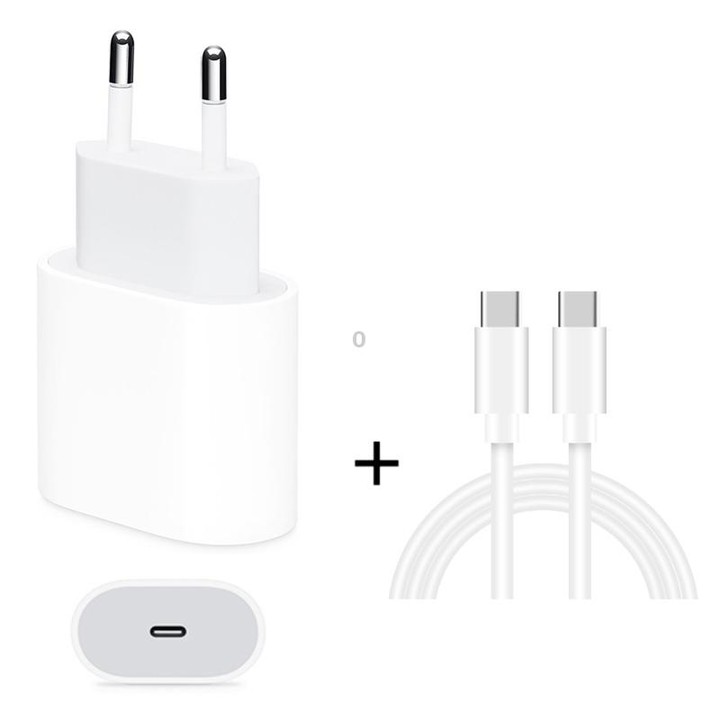 2 in 1 Single USB-C / Type-C Port Travel Charger + 3A PD 3.0 USB-C / Type-C to USB-C / Type-C Fast Charge Data Cable Set, Cable
