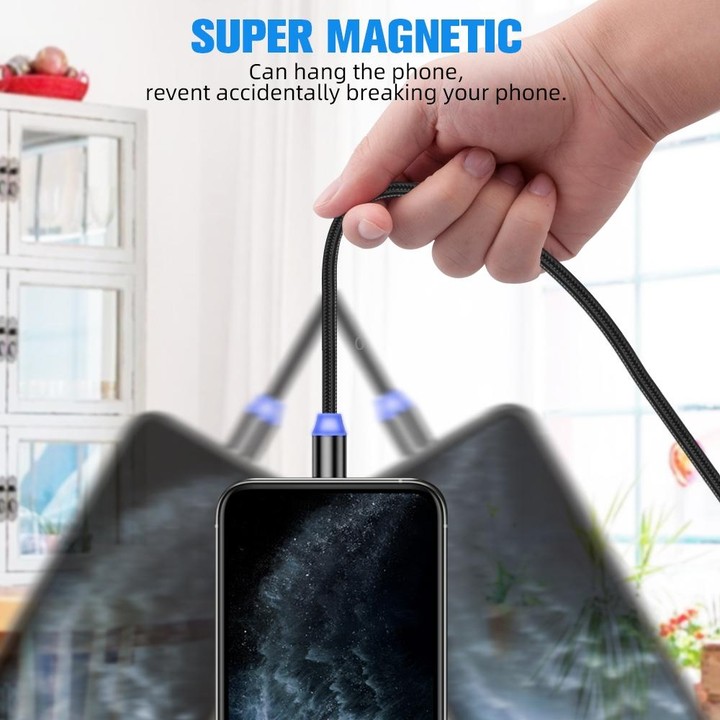 USB to USB-C / Type-C Magnetic Metal Connector Nylon Two-color Braided Magnetic Charging Cable, Cable Length: 1m(Gold)